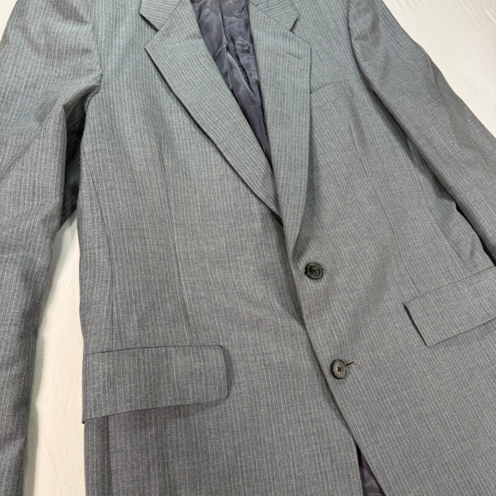 Vintage Christian Dior Monsieur Pinstripe Blazer Men Gray Two Button Suit Jacket - Picture 4 of 11